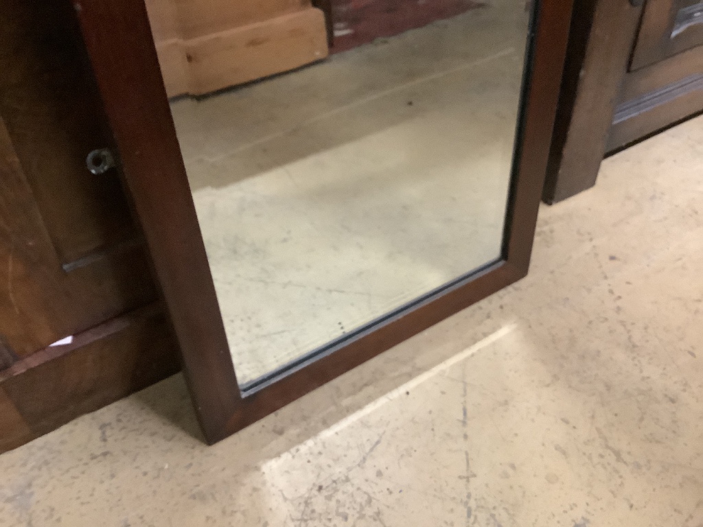 An Edwardian mahogany robing mirror, width 36cm height 128cm